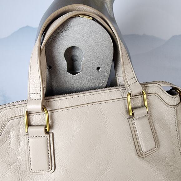 Fossil Jacqueline Satchel Graystone Cow Hide Leather Shoulder Bag / Crossbody - Picture 3 of 12